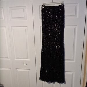 Fashion Nova Black Sequin Maxi Skirt